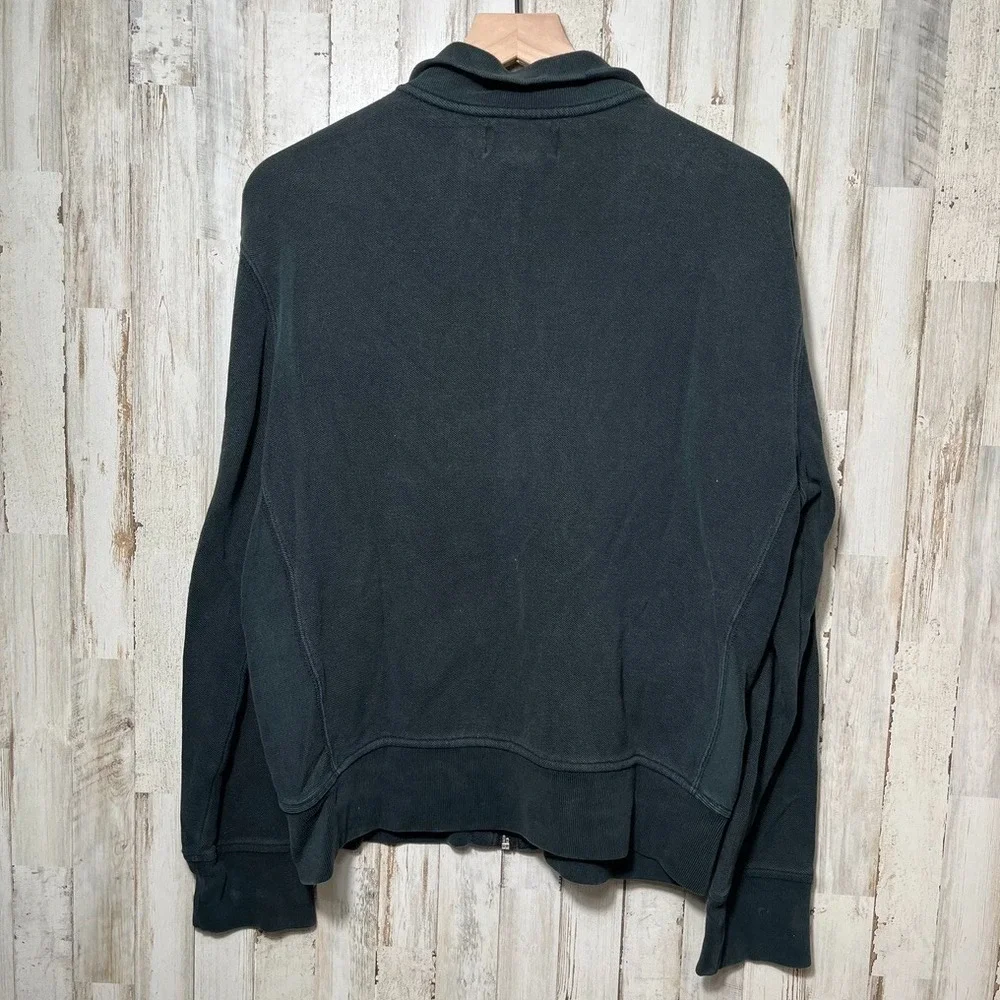 Vintage Polo Ralph Lauren Knit Sweater Black Full‎ Zip Faded Mens Size Large